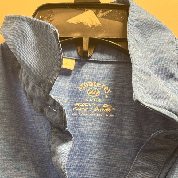 Monterey Club Blue Moisture Wicking Golf Swing Shirt Large - Picture 3 of 10